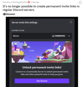 Discord-restricting-permanent-invites-to-Community-server