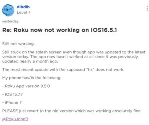 Roku-mobile-app-not-working-for-iOS-users-issue-1