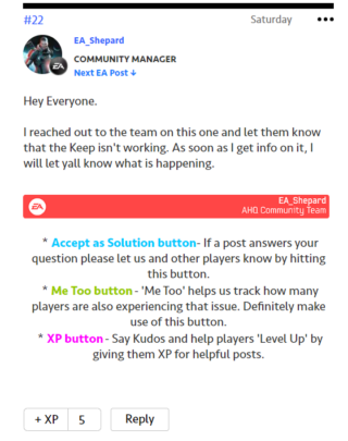 EA community manager