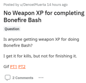 Destiny-2-crafted-weapon-XP-from-Bonfire-Bash-not-receiving