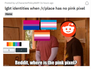 Reddit-admins-removing-pink-color-from-r/place-angers-LGBT-community