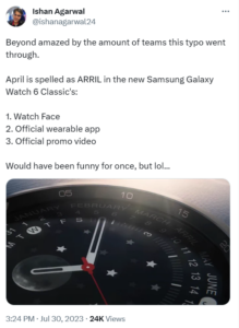 Galaxy-watch-6-Classic-ARRIL-typo-in-watch-face