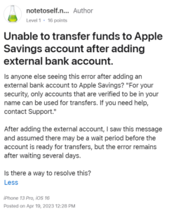 Apple-Savings-unable-to-transfer-funds-to-external-bank-accounts