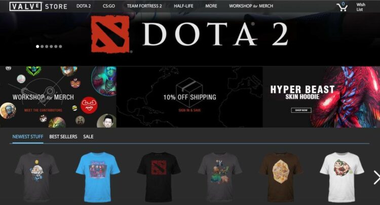 Valve Store with merchandise for Dota 2, CS:GO & Team Fortress 2 closing on July 31
