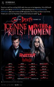 Ice Nine Kills & In the Moment Tour 2023