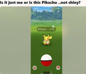 Pokemon-Go-Shiny-Pikachu-showing-normal-colors-issue-1