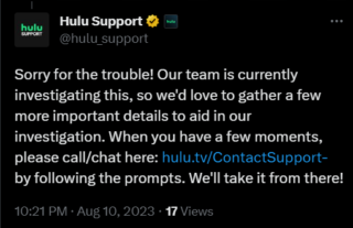 Hulu support