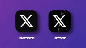 X app icon redesign cracked screens