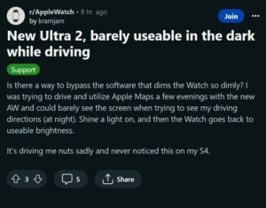 Apple-Watch-Ultra-2-too-dim-in-dark-or-night-mode-issue-1