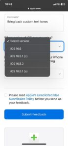 Apple-iOS-17-entry-missing-from-feedback-form-issue-1