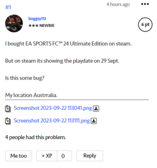 EA SPORTS FC 24 early access not working on Steam