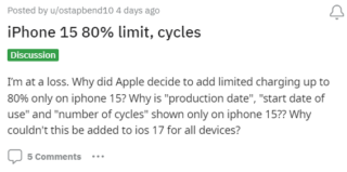 Apple charge cycle count iPhone 15
