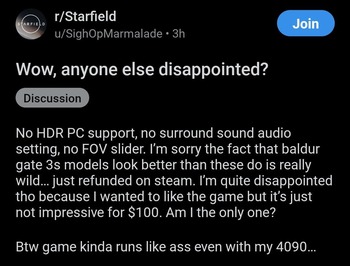 Starfield audio performance issues