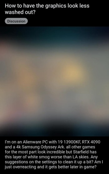 Starfield broken HDR