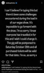 Ed Sheeran canceled Las Vegas concert