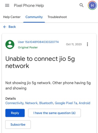 Google-Pixel-5G-network-after-Android-14-update