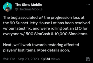 The Sims Mobile support