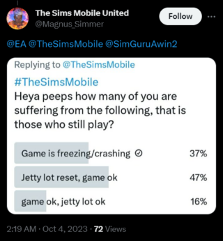 The Sims Mobile crashing