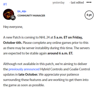EA NHL 24 patch