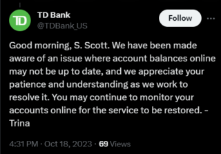 TD Bank US support