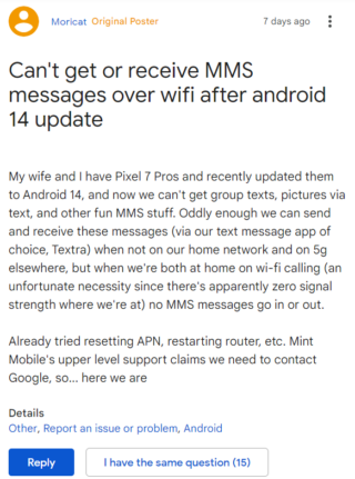 MMS not working Mint Mobile
