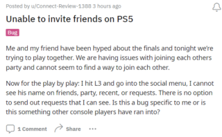 Unable to invite friends in The Finals