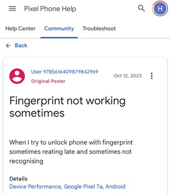Google-Pixel-7a-inaccurate-fingerprint-sensor