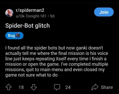 Spider-Man Spider Bots not showing report