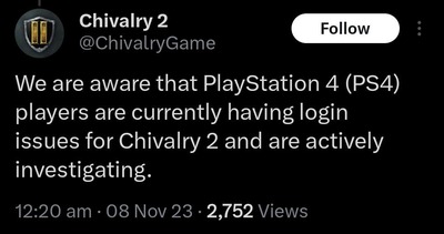 Chivalry Reclamation update errors report