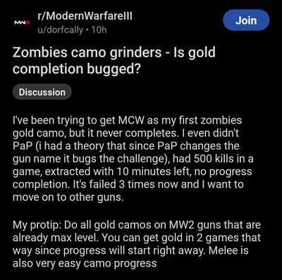 Modern Warfare 3 Zombies Gold Enigma camo