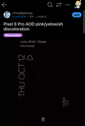 google-pixel-8-pro-aod-pink-bug