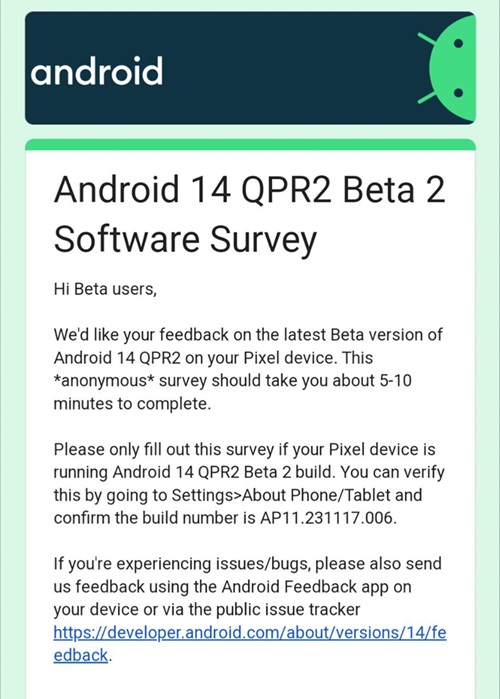 Android-14-QPR2-beta-2-feedback-survey