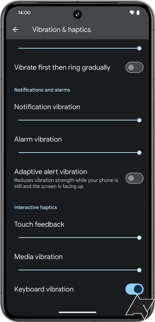 Android 14 preparing a systemwide 'Keyboard vibration' toggle