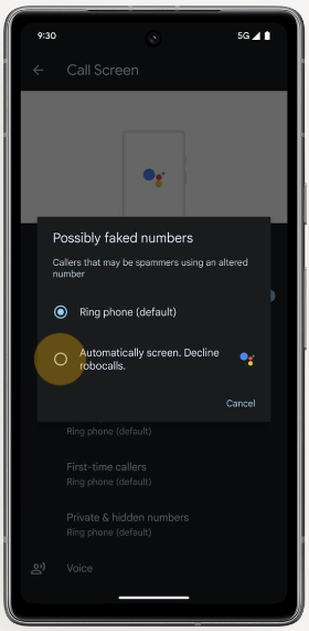 Automatically-screen-and-Decline-robocalls