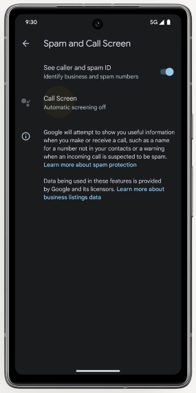Call-Screen-toggle-on-google-pixel
