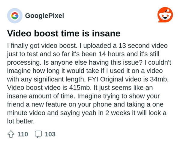Google-Pixel-8-Pro-Video-Boost-processing-time-too-slow