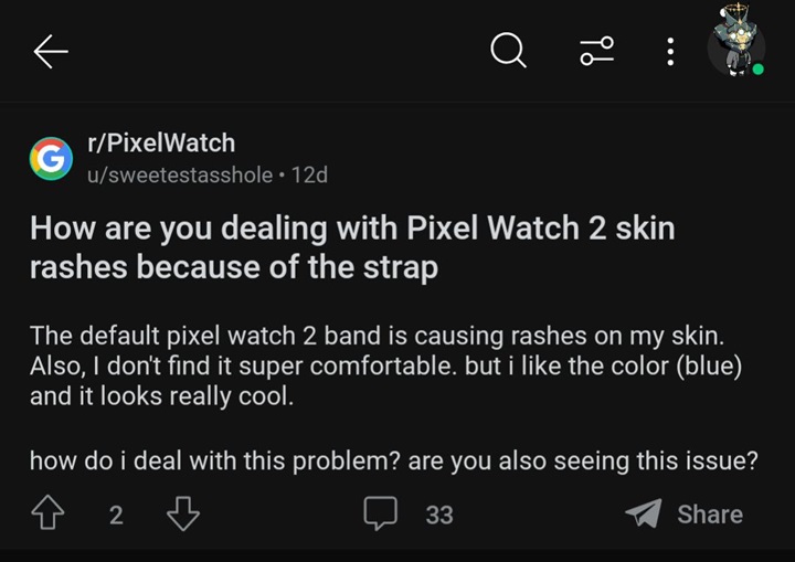 Strap causing intense rash/friction burn? - Google Pixel Watch Community