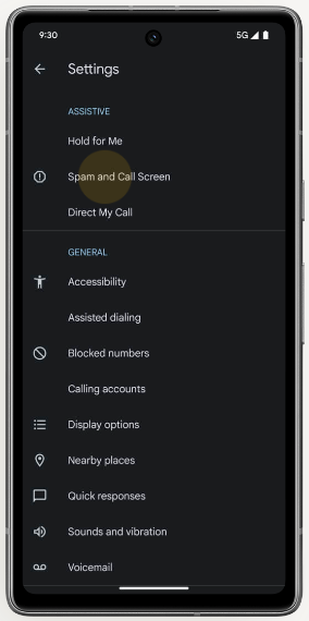 Spam-and-Call-Screen-option-on-google-pixel