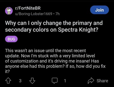 Fortnite Spectra Knight report