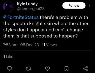 Fortnite Spectra Knight report
