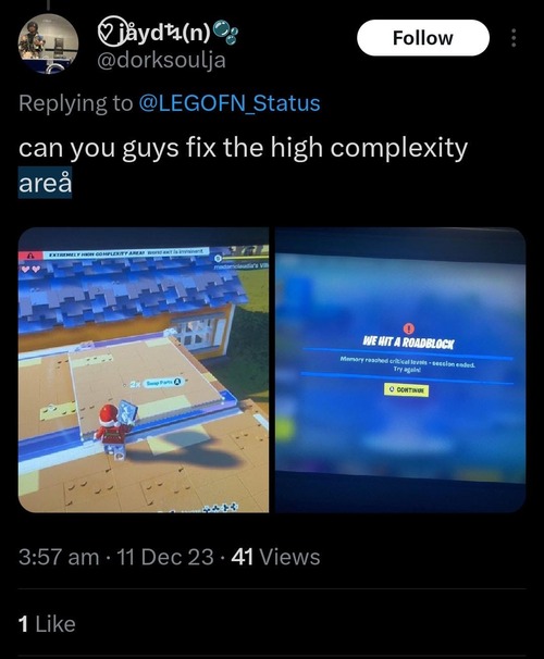 Lego Fortnite high complexity report
