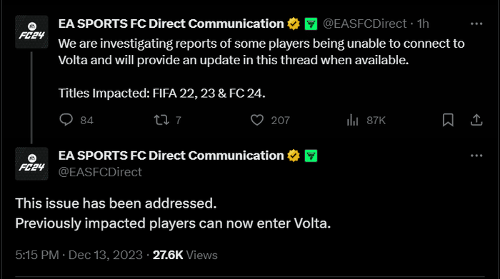 EAFC 24 Volta mode report