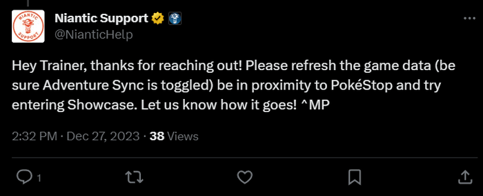 Pokemon Go showcases ack