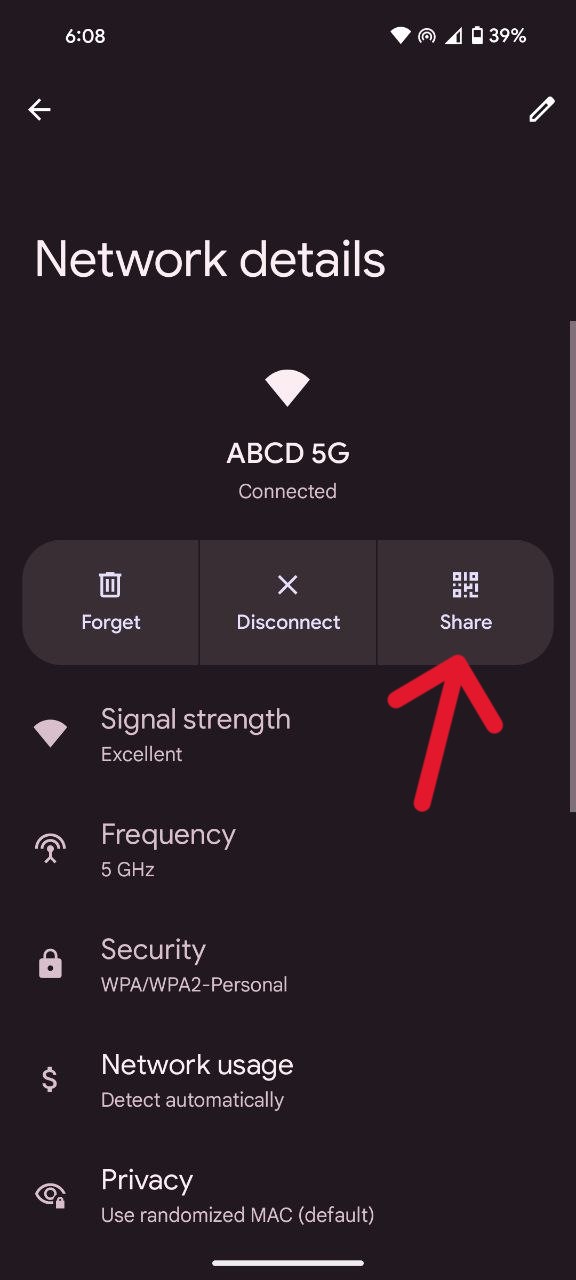 Network-details-screen