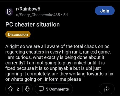 Rainbow Six Siege Cheater report
