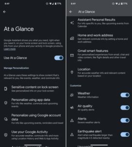 Tweaking Pixel's At a Glance is easier with it's new settings page
