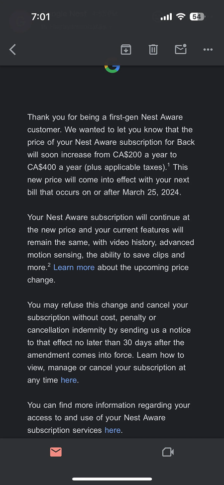Nest-Aware-price-increase-in-Canada-from-March-25-2024