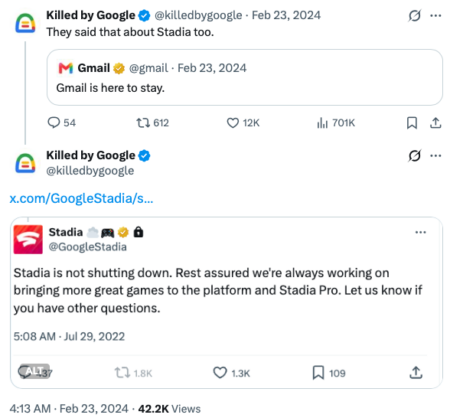 Stadia shutting down rumor