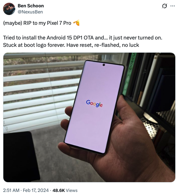 RIP Pixel 7 Pro