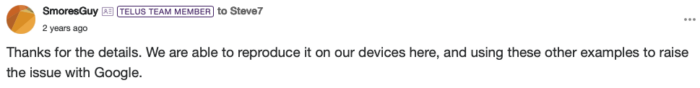 Telus google maps issue